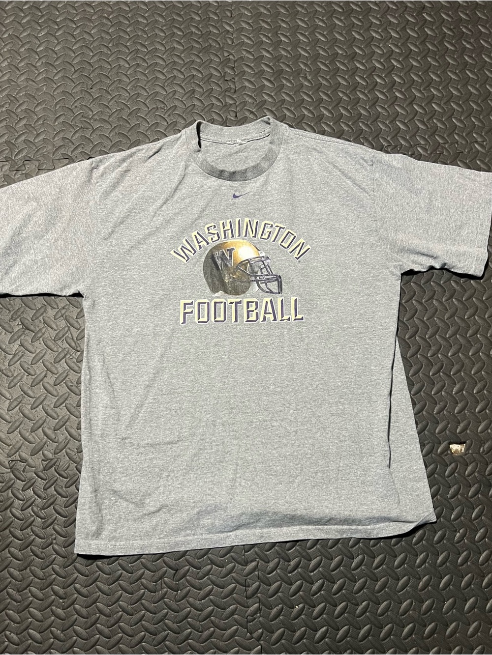 Nike Gray Washington Football Short-Sleeve Tee with Helmet Graphic